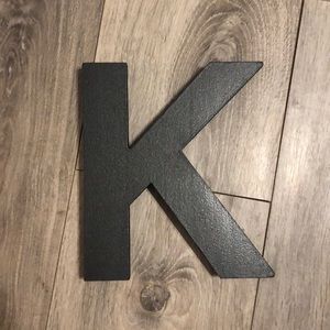Wood Black Letter K Decoration